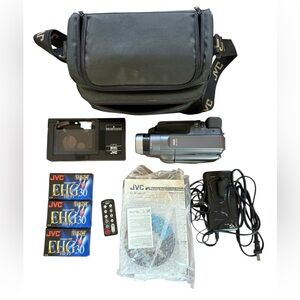 JVC Compact VHS Pro-cision 5 Head System Camcorder And Accessories Blank Tapes